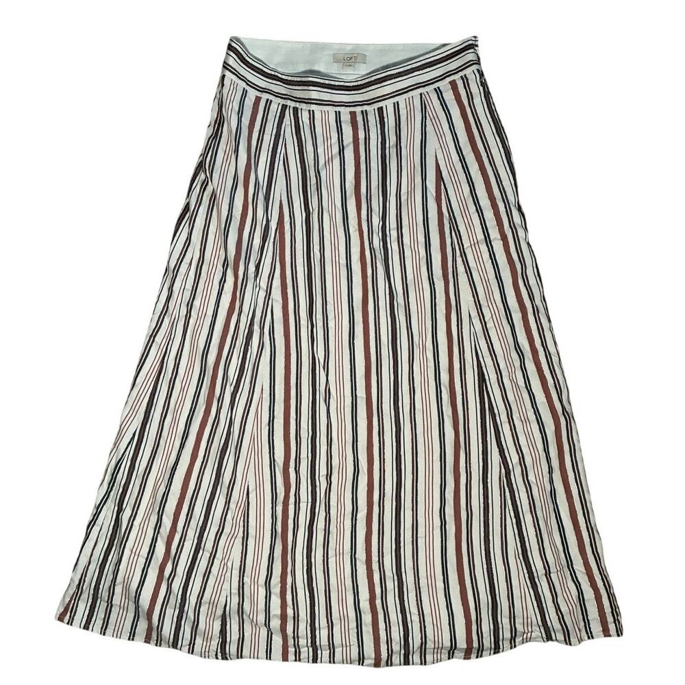 LOFT - Striped Flowy Skirt - Size 4 - Chic Sparkle